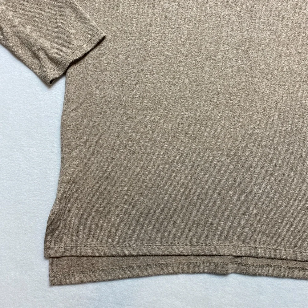 Banana Republic Knit Top Shirt Womens Large Tan Long Sleeve Pullover
